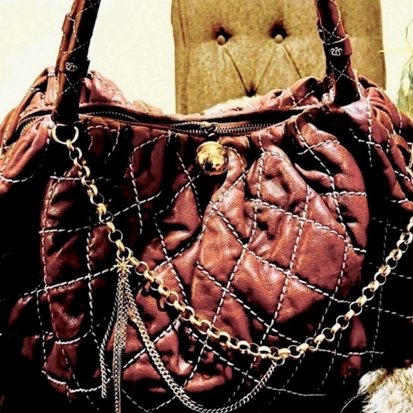 AUTHENTIC JUICY COUTURE quilted leather hobo handbag Y2K very HTF - Picture 3 of 8